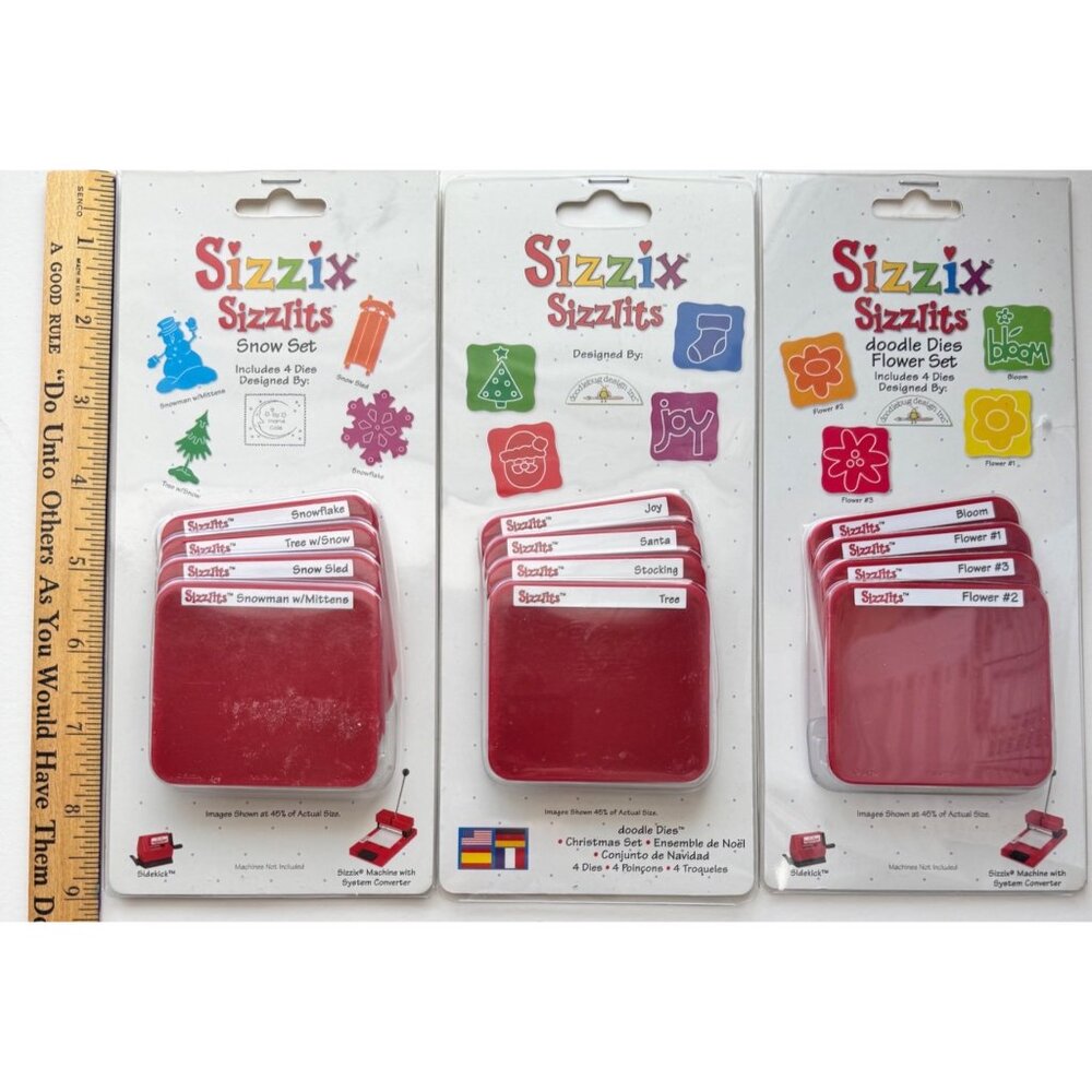 3 Sizzix Sizzlits Christmas Snow Flower 4 Pack Dies 9620 9701 9626 Scrapbooking - Picture 14 of 14